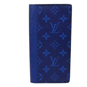 LOUIS VUITTON Portefeuille Brazza Bifold Wallet Taigarama Blue